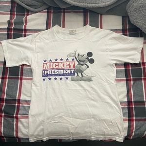 Vintage Disney Mickey For President Short Sleeve Crewneck Graphic T-Shirt size S